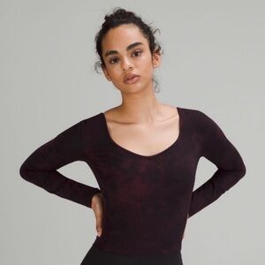 lululemon purple/burgundy diamond dye align long sleeve